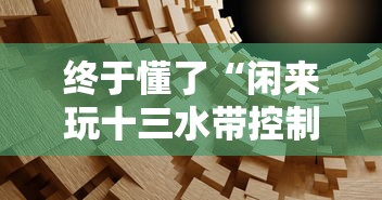 终于懂了“闲来玩十三水带控制源码”附透视挂详细教程